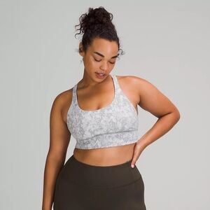 Lululemon Energy Longline Bra, Size 6, White & Grey Snake pattern, NWT